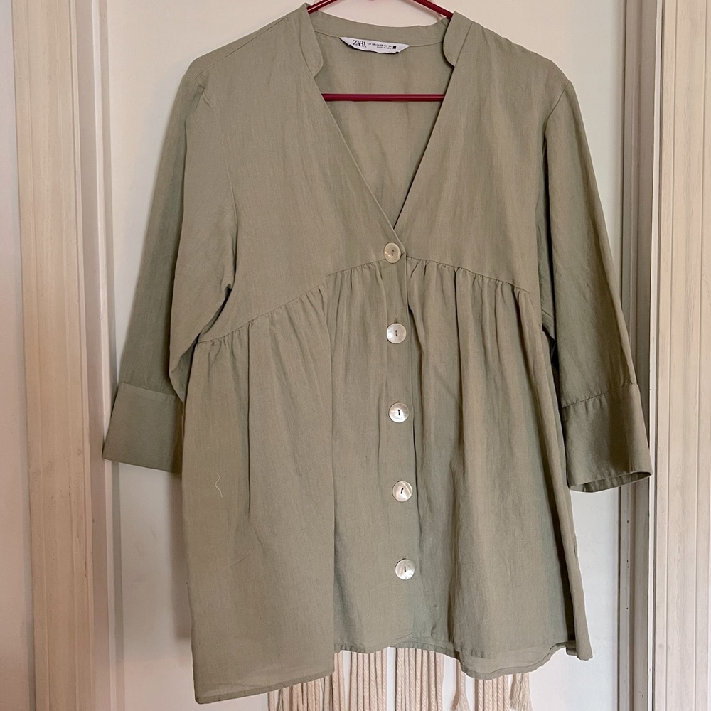 Zara Green Tunic Top
